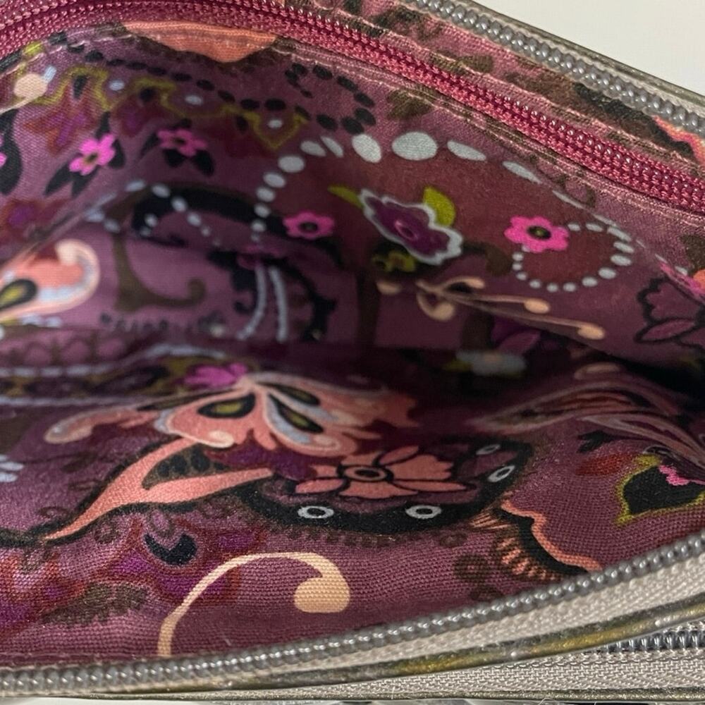 Brighton Rosalie Green 3D Patent Flower Organizer Clutch Crossbody Or Waist Bag - Picture 6 of 9